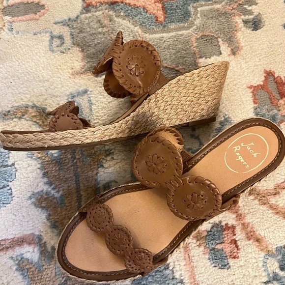 Jack Rogers Women's Brown Wedge Sandals - Picture 1 of 5